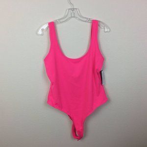 Guess Neon Pink Thong Logo Bodysuit
